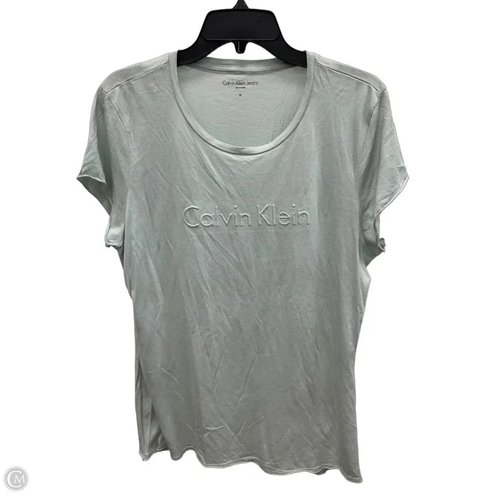 Top Short Sleeve By Calvin Klein In Blue, Size: Xl