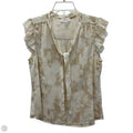 Top Short Sleeve By Calvin Klein In Tan & White, Size: M