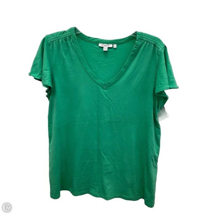 Top Short Sleeve By Chicos In Green, Size: L