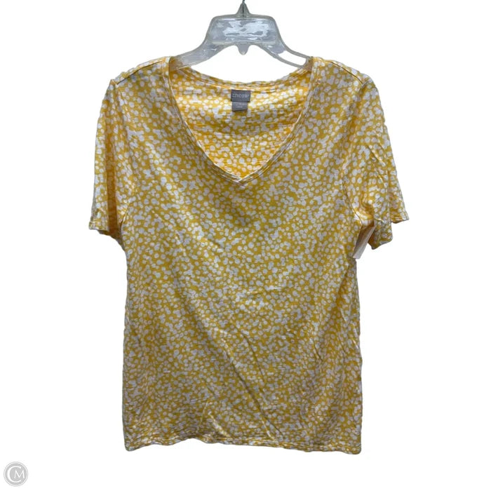 Top Short Sleeve By Chicos In Polkadot Pattern, Size: M