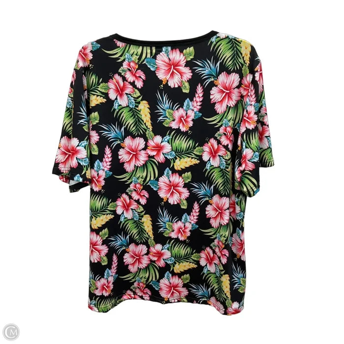 Top Short Sleeve By Clothes Mentor In Floral Print, Size: Xxl