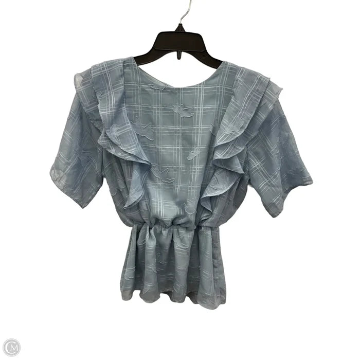Top Short Sleeve By Cme In Blue, Size: M