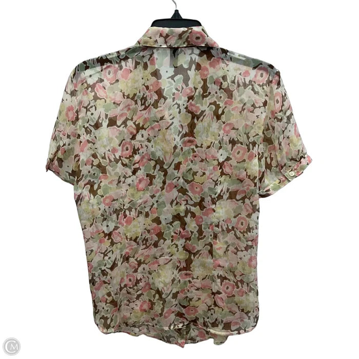 Top Short Sleeve By Lauren By Ralph Lauren In Floral Print, Size: L