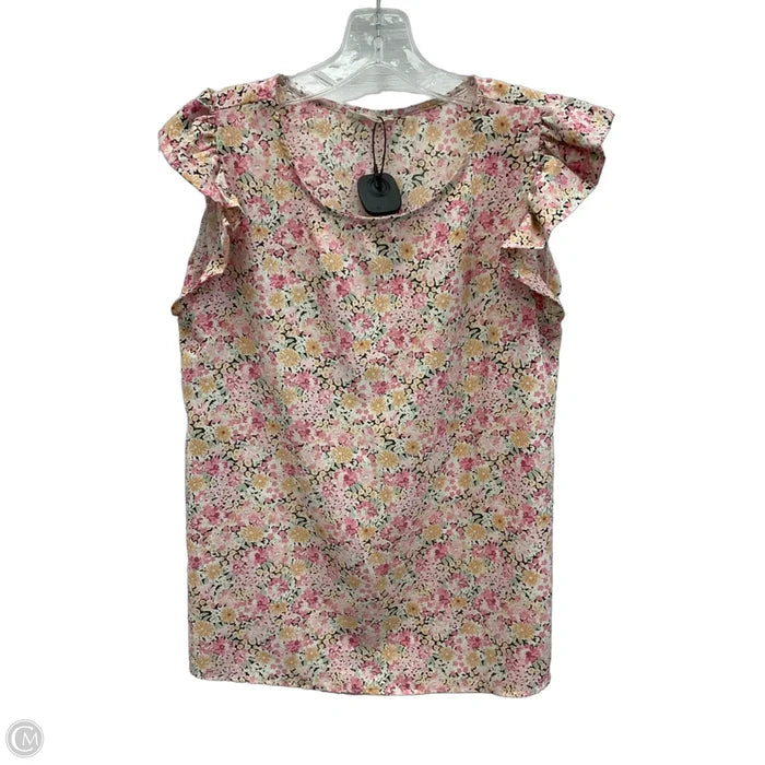Top Short Sleeve By Les Amis In Floral Print, Size: S