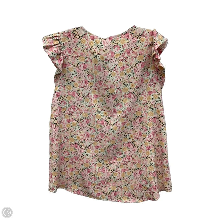 Top Short Sleeve By Les Amis In Floral Print, Size: S