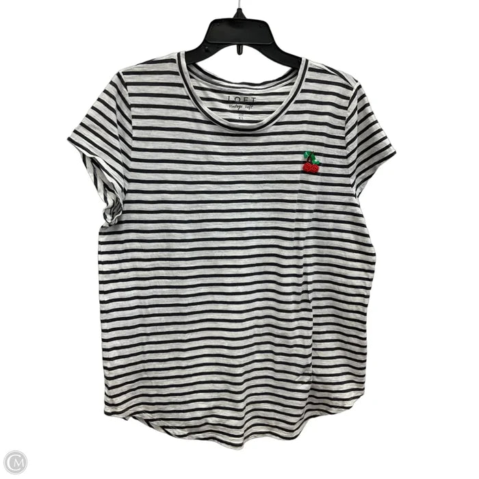 Top Short Sleeve By Loft In Black Denim, Size: Xl