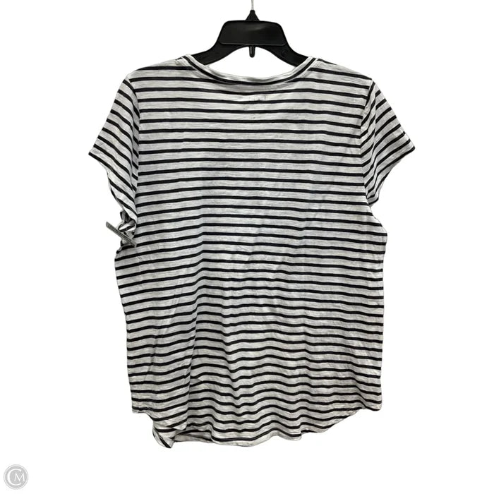 Top Short Sleeve By Loft In Black Denim, Size: Xl
