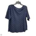 Top Short Sleeve By Loft In Blue & Grey, Size: Xl