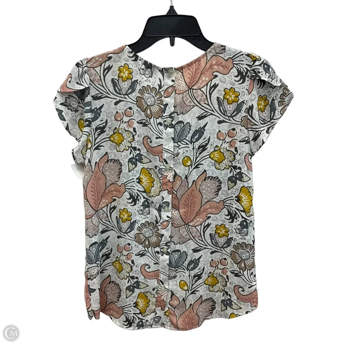 Top Short Sleeve By Loft In Floral Print, Size: Xs