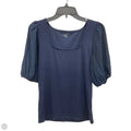 Top Short Sleeve By Loft In Navy, Size: L