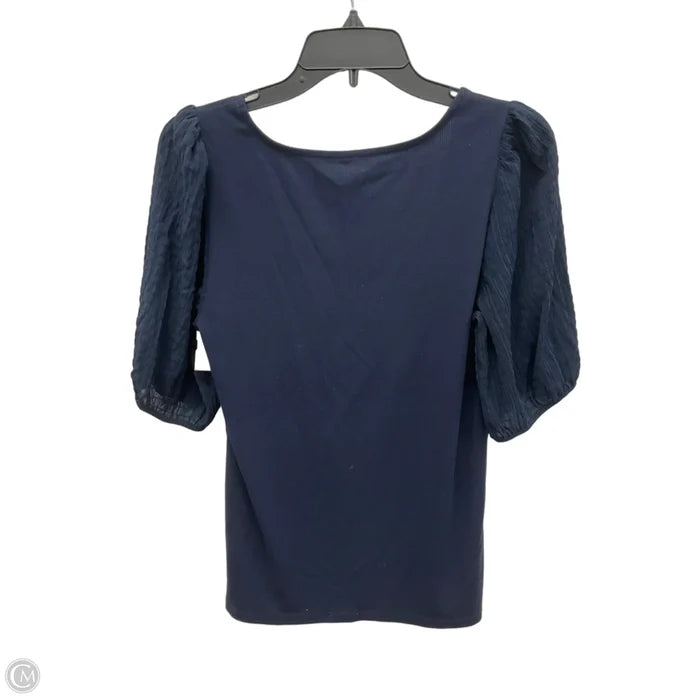 Top Short Sleeve By Loft In Navy, Size: L