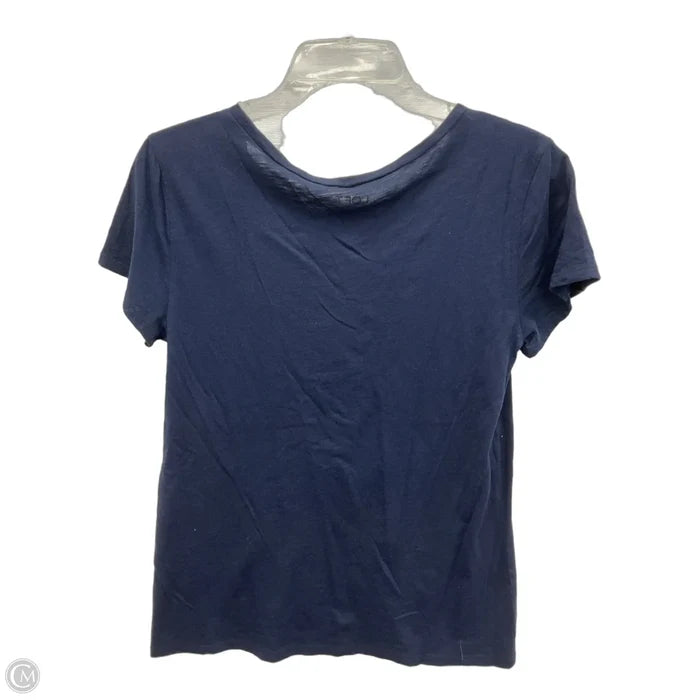 Top Short Sleeve By Loft In Navy, Size: S