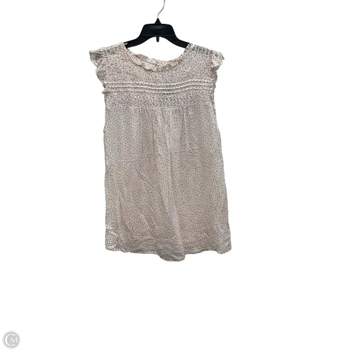 Top Short Sleeve By Loft In Pink & White, Size: 1x