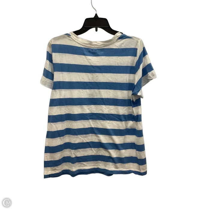 Top Short Sleeve By Loft In Striped Pattern, Size: L