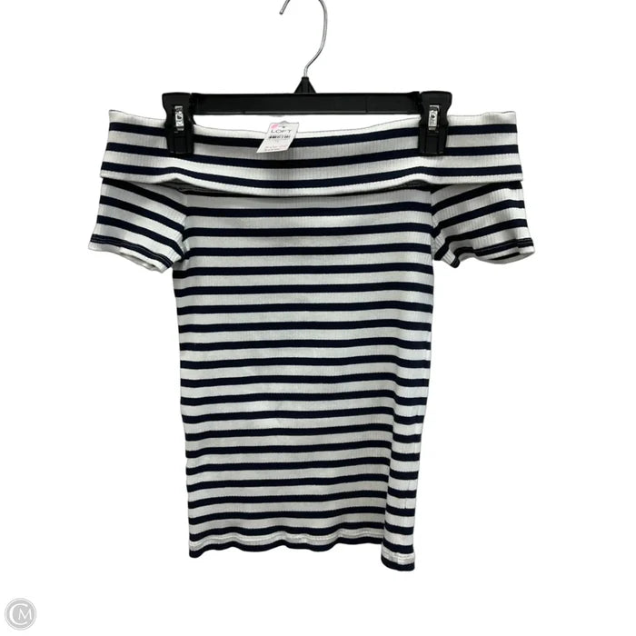 Top Short Sleeve By Loft In Striped Pattern, Size: M