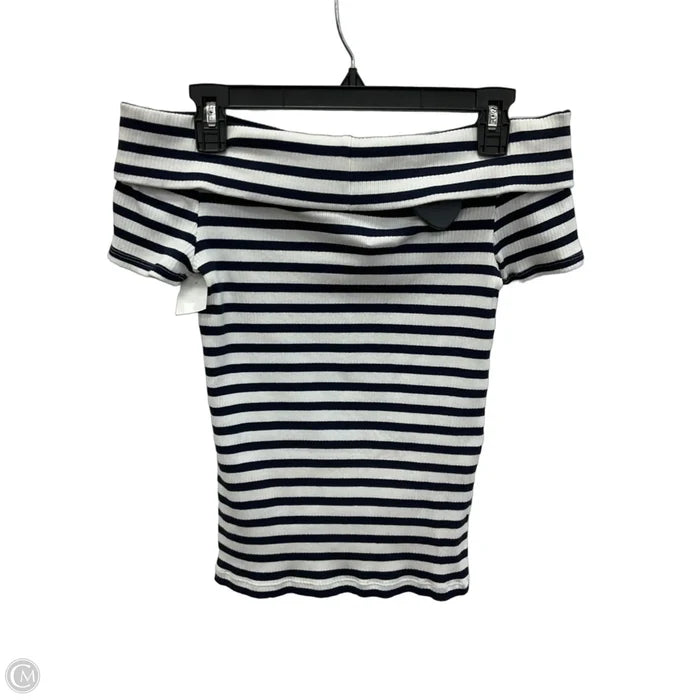 Top Short Sleeve By Loft In Striped Pattern, Size: M
