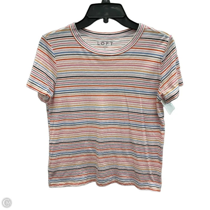 Top Short Sleeve By Loft In Striped Pattern, Size: S