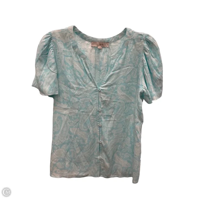 Top Short Sleeve By Loft In Teal, Size: Xs