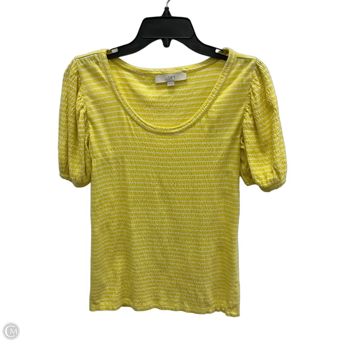 Top Short Sleeve By Loft In Yellow, Size: Xs