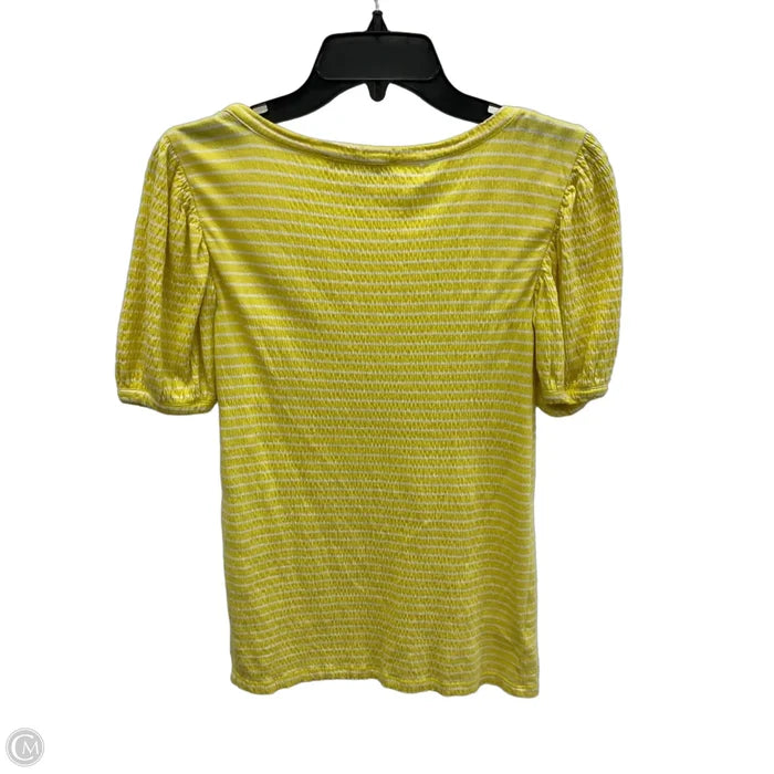 Top Short Sleeve By Loft In Yellow, Size: Xs