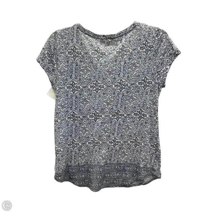 Top Short Sleeve By Lucky Brand In Blue & White, Size: S