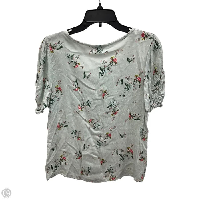 Top Short Sleeve By Lucky Brand In Floral Print, Size: M