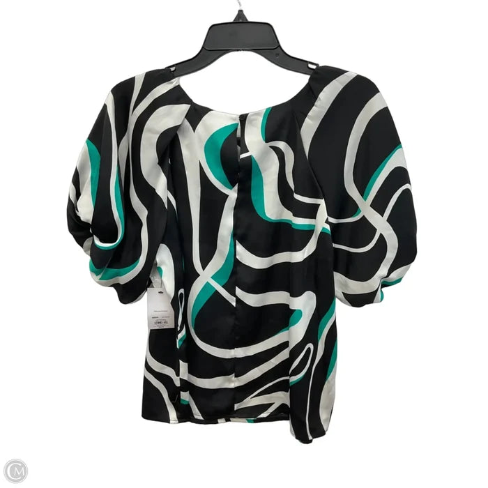 Top Short Sleeve By Nine West Apparel In Black & Green, Size: M