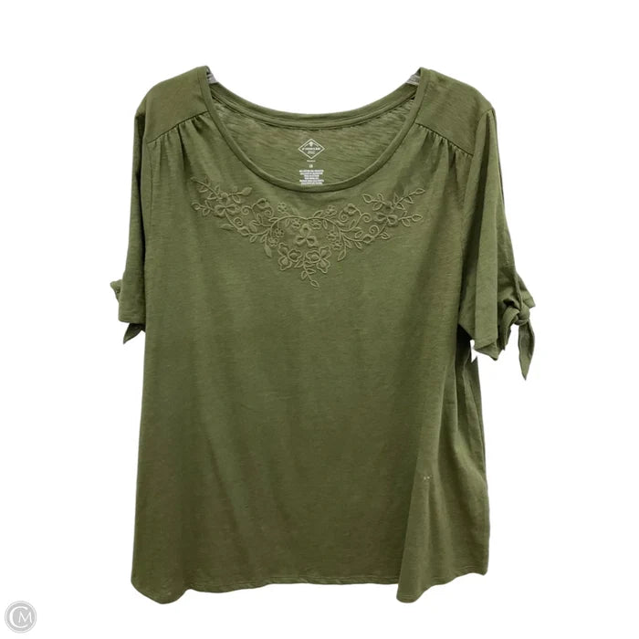 Top Short Sleeve By St Johns Bay In Green, Size: 1x