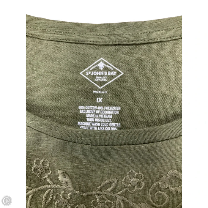 Top Short Sleeve By St Johns Bay In Green, Size: 1x