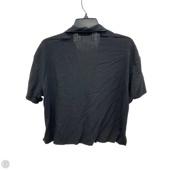 Top Short Sleeve By Stradivarius In Black, Size: L