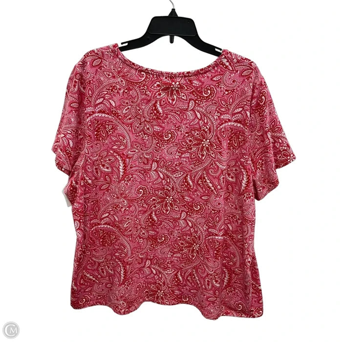 Top Short Sleeve By Talbots In Pink & Red, Size: 3x