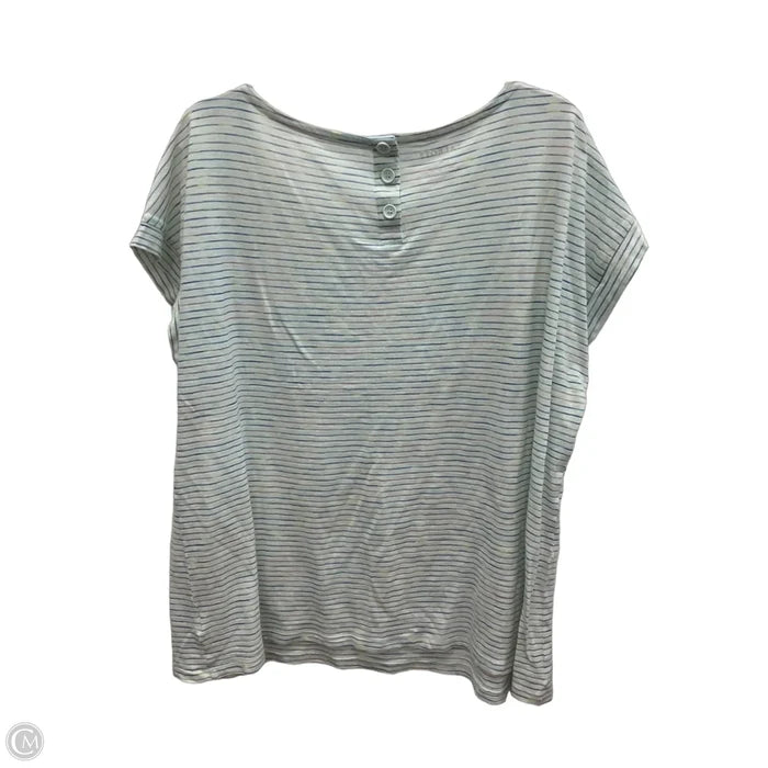 Top Short Sleeve By Talbots In Striped Pattern, Size: 2x