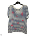 Top Short Sleeve By Talbots In Striped Pattern, Size: L