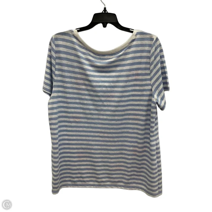 Top Short Sleeve By Talbots In Striped Pattern, Size: L