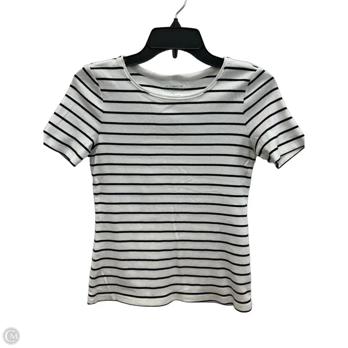 Top Short Sleeve By Talbots In Striped Pattern, Size: S