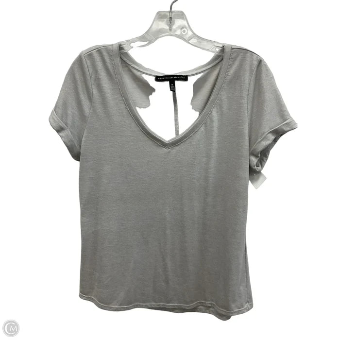 Top Short Sleeve By White House Black Market In Silver, Size: M