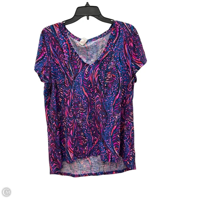 Top Short Sleeve Designer By Lilly Pulitzer In Purple, Size: Xl