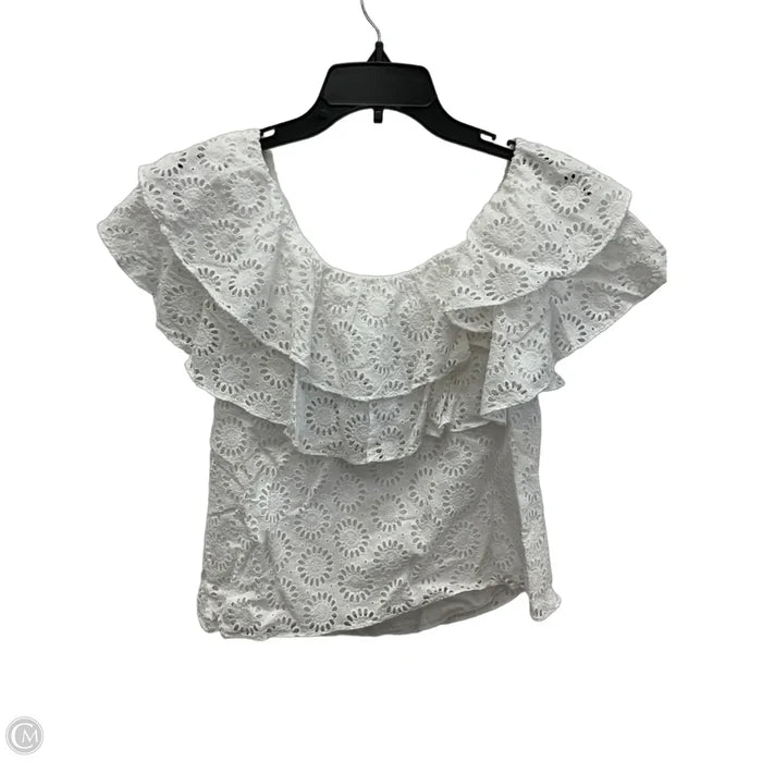 Top Short Sleeve Designer By Lilly Pulitzer In White, Size: S