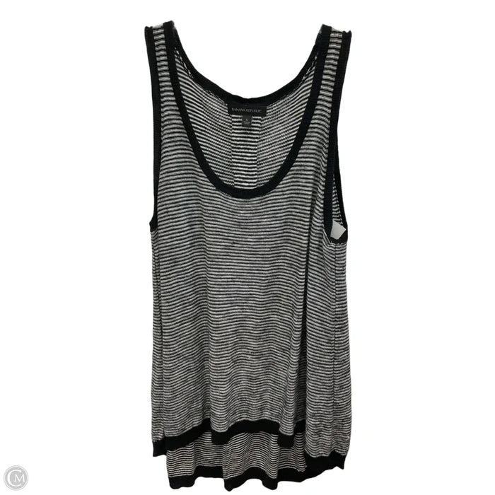 Top Sleeveless By Banana Republic In Black & Grey, Size: S