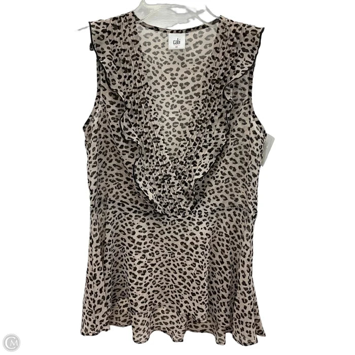 Top Sleeveless By Cabi In Animal Print, Size: Xs
