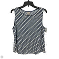 Top Sleeveless By Chicos In Blue & White, Size: Lp