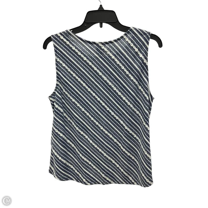 Top Sleeveless By Chicos In Blue & White, Size: Lp