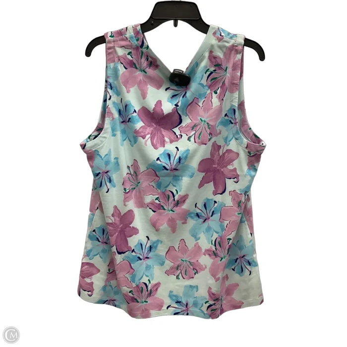 Top Sleeveless By Chicos In Floral Print, Size: Xl