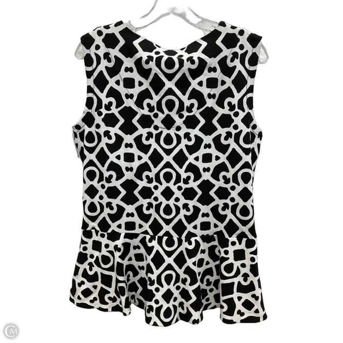 Top Sleeveless By Cmc In Black & White, Size: L