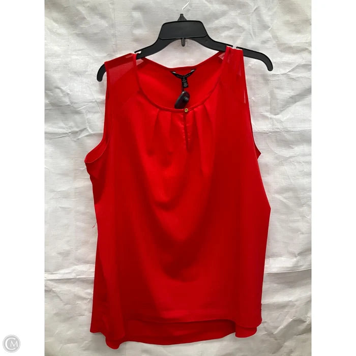 Top Sleeveless By Ellen Tracy In Red, Size: Xl