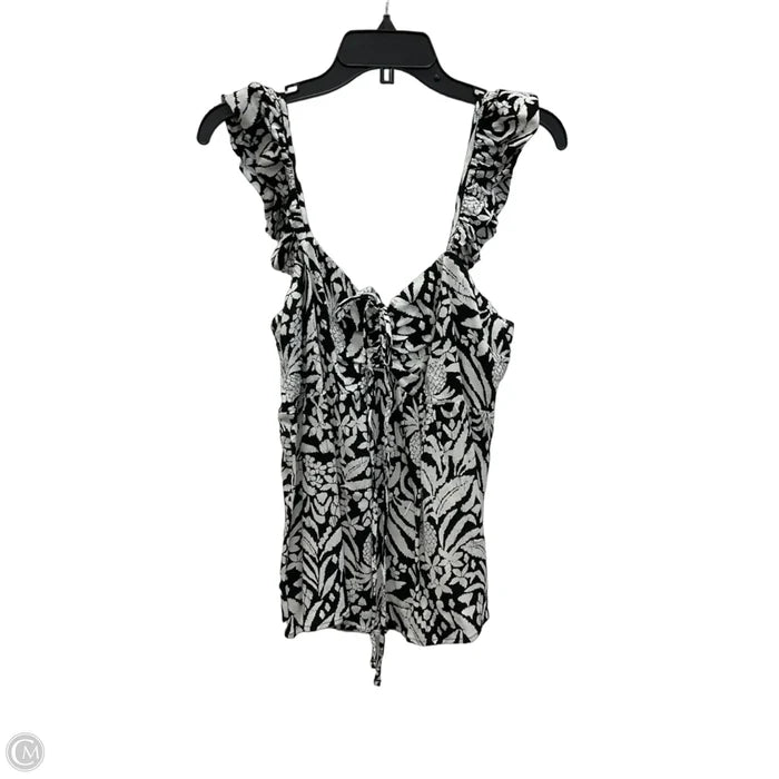 Top Sleeveless By Loft In Black & White, Size: M