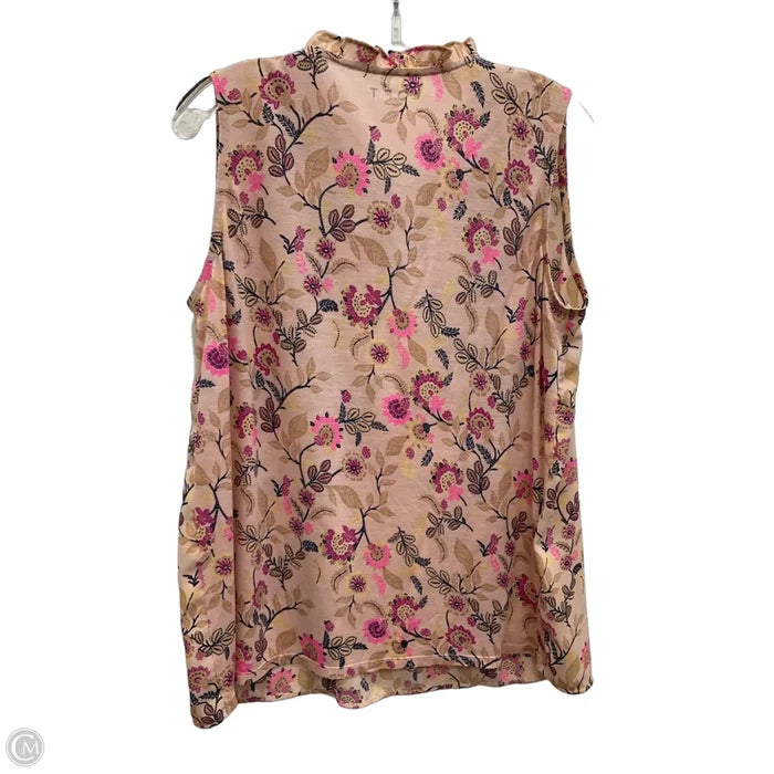 Top Sleeveless By Loft In Pink, Size: L