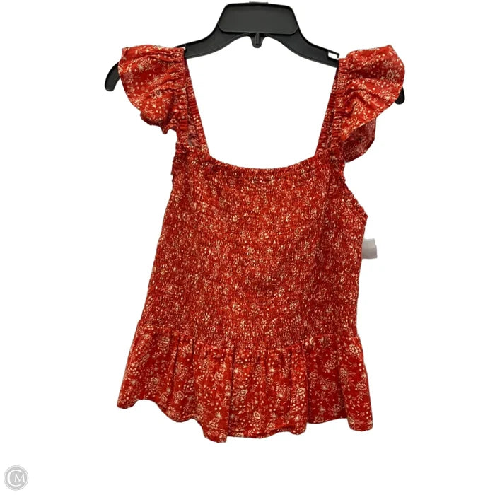 Top Sleeveless By Madewell In Red, Size: S