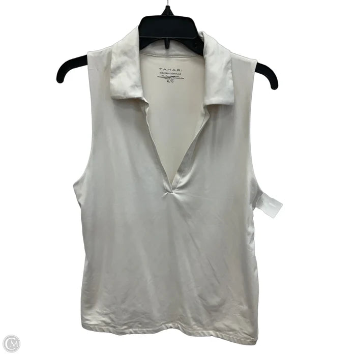 Top Sleeveless By Tahari In Beige, Size: Xl