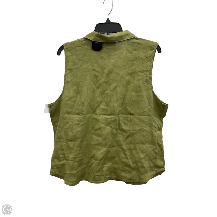 Top Sleeveless By Tahari In Green, Size: Xl